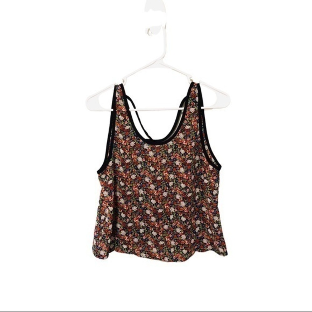 Chloe K Micro Floral Sheer Crop Top